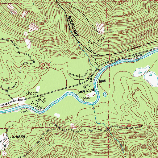 Topographic Map of Marien Creek Campground, WA