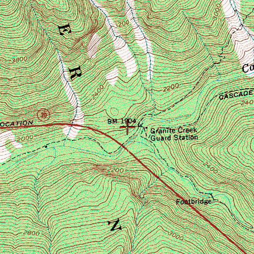 Topographic Map of Canyon Creek Trailhead, WA