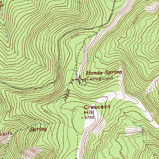 Topographic Map of Handy Spring Campground, WA