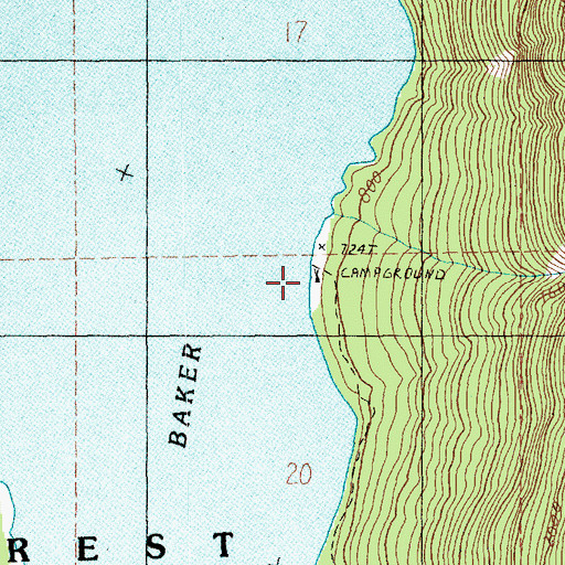 Topographic Map of Maple Grove Campground, WA