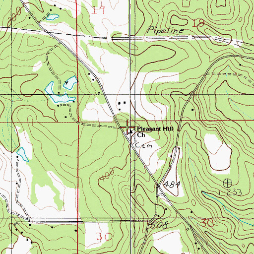 Topographic Map of Pleasant Hill Baptist Church, AL