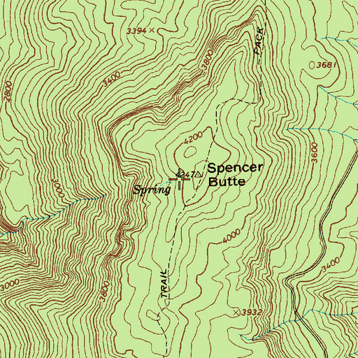 Topographic Map of Spencer Butte Lookout, WA