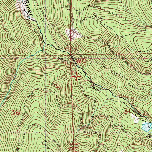 Topographic Map of Naches Pass-Greenwater Trail, WA