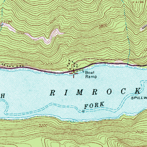 Topographic Map of Rimrock Public Campground and Boat Landing, WA