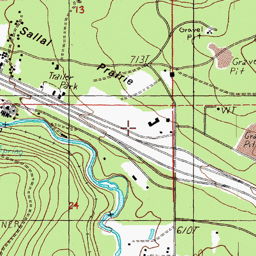 Topographic Map of North Bend Airstrip (historical), WA