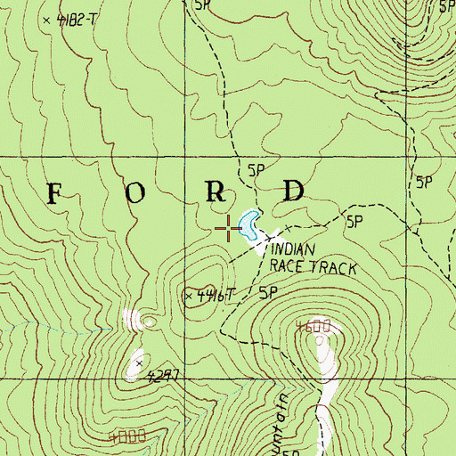 Topographic Map of Race Track Lakes, WA