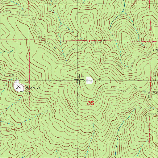 Topographic Map of Lucas Creek Lookout, WA