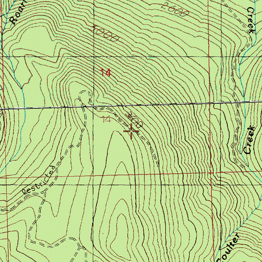 Topographic Map of Nalon Creek Game Reserve, WA
