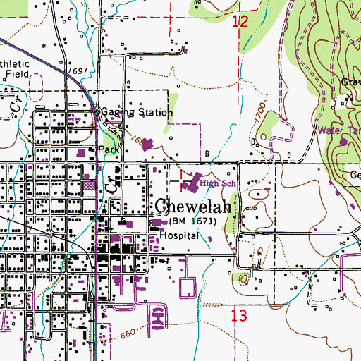Topographic Map of Jenkins Junior / Senior High School, WA