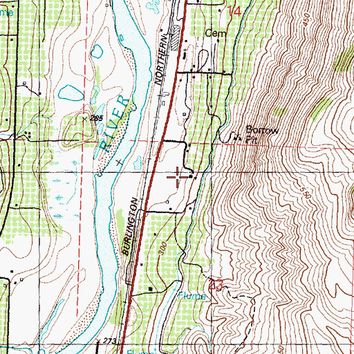 Topographic Map of Peaceful Valley Christian School, WA