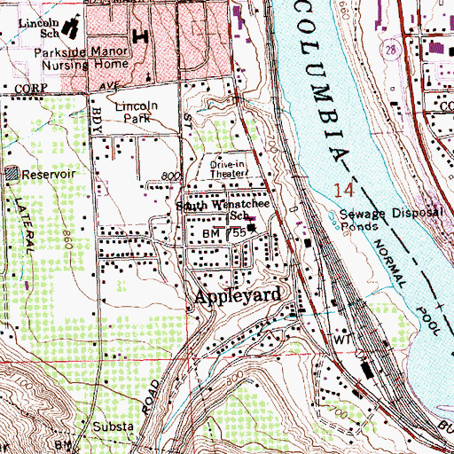 Topographic Map of Mission View Elementary School, WA