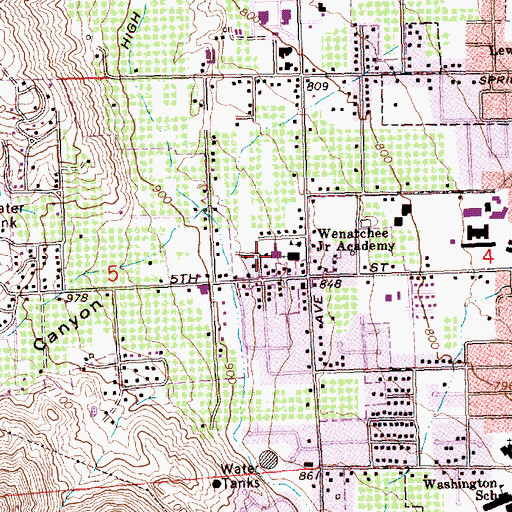 Topographic Map of Cascade Christian Academy, WA