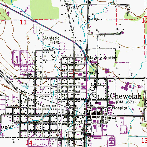 Topographic Map of Jenkins Middle School, WA