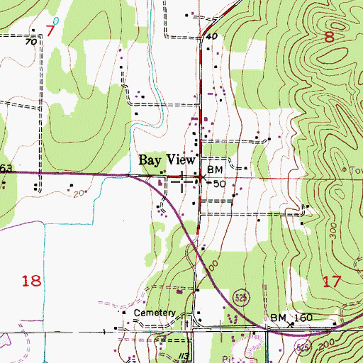 Topographic Map of Bay View, WA