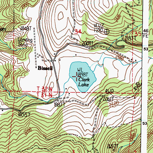 Topographic Map of Clark Lake, WA