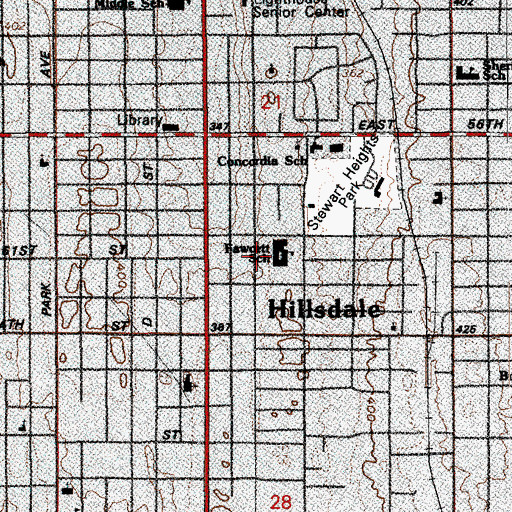 Topographic Map of Fawcett Elementary School, WA