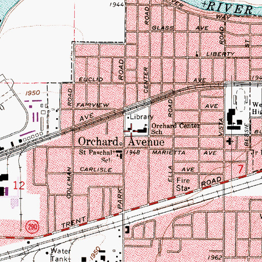 Topographic Map of Orchard Center Elementary School, WA