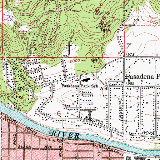Topographic Map of Pasadena Park Elementary School, WA
