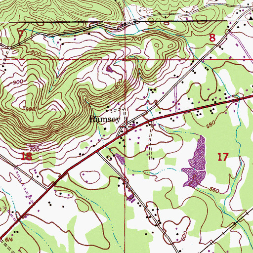 Topographic Map of Ramsey, AL