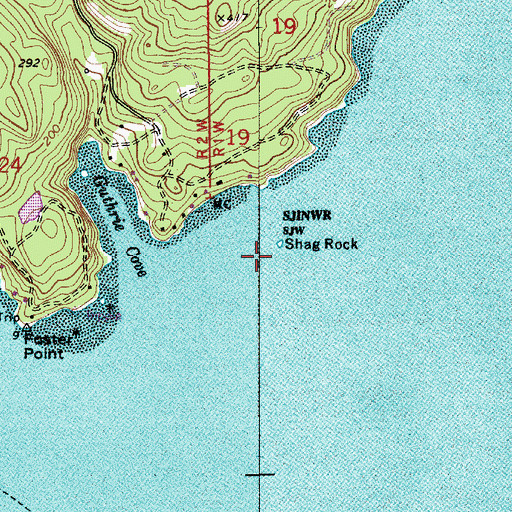 Topographic Map of Shag Rock, WA