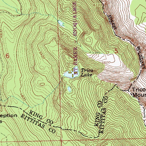 Topographic Map of Trico Lake, WA