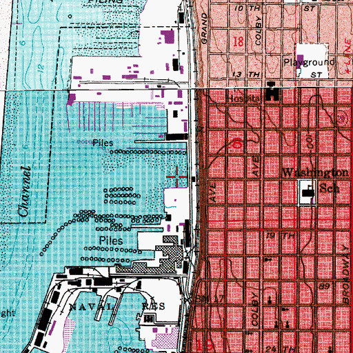 Topographic Map of Everett Chamber of Commerce, WA
