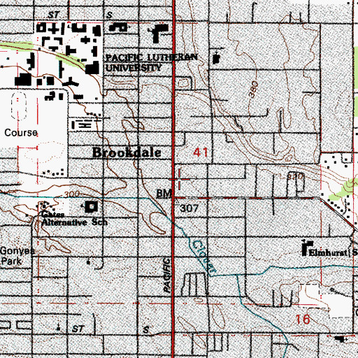 Topographic Map of Concordia School, WA