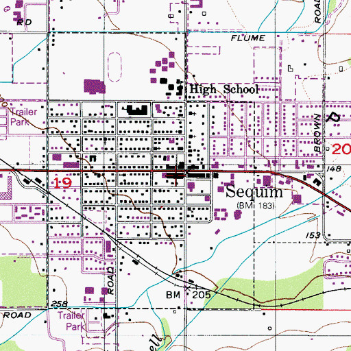 Topographic Map of Sequim, WA