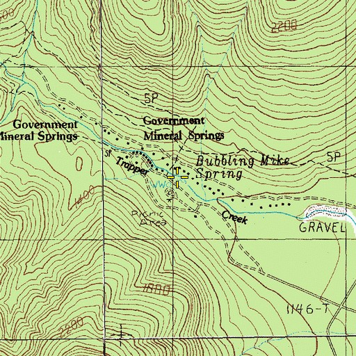 Topographic Map of Bubbling Mike Spring, WA