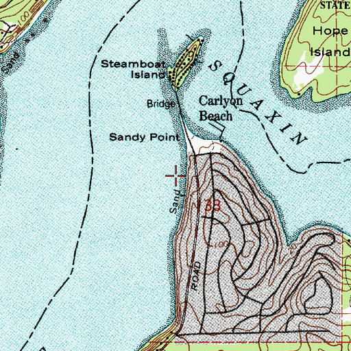 Topographic Map of Carlyon Beach, WA