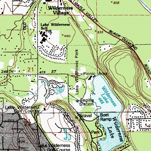 Topographic Map of Lake Wilderness Park, WA