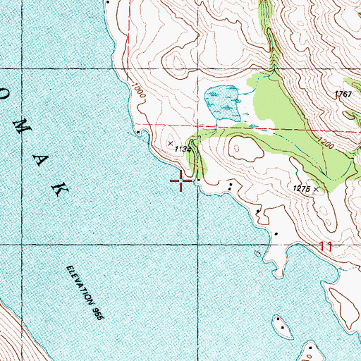 Topographic Map of Beaverhouse Creek, WA