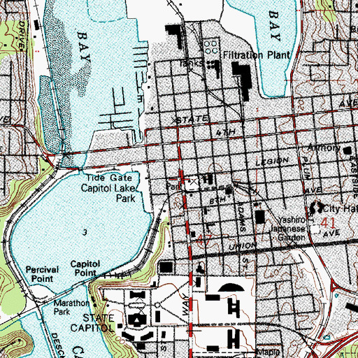 Topographic Map of Hotel Olympian, WA