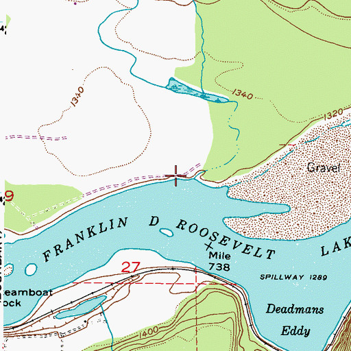 Topographic Map of Goodeve Creek, WA