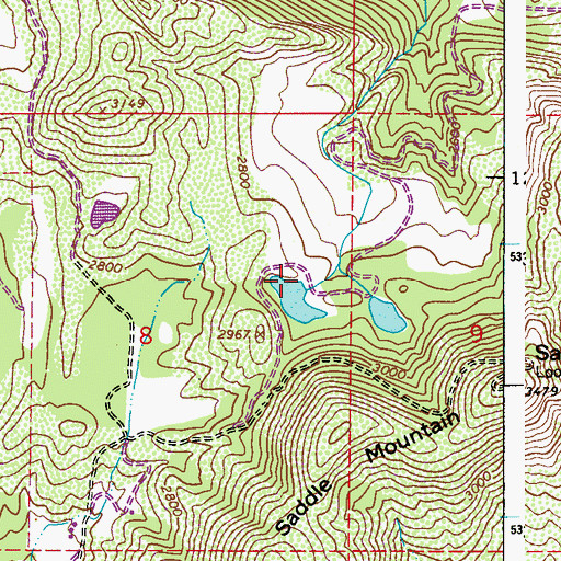 Topographic Map of Yergens and Anselmo Dam Number One, WA