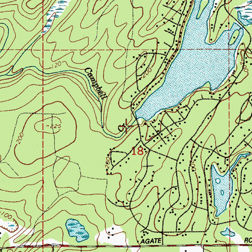 Topographic Map of Timberlakes Dam, WA