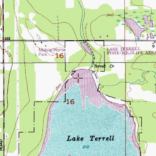 Topographic Map of Terrell Lake Dam, WA