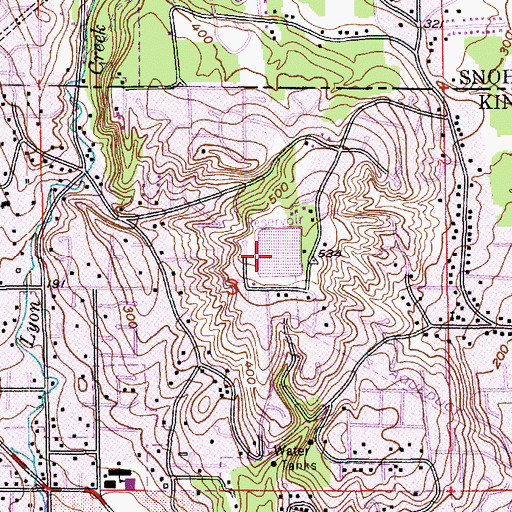 Topographic Map of Lake Forest Reservoir, WA
