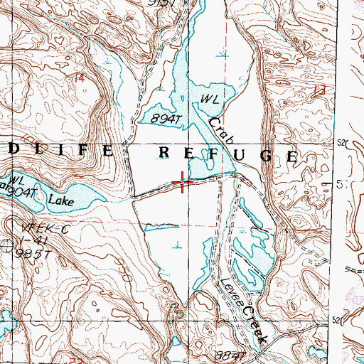 Topographic Map of Marsh Unit One Dam, WA