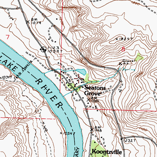 Topographic Map of Seatons Lake Dam, WA
