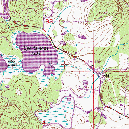 Topographic Map of Sportsman Lake Dam, WA