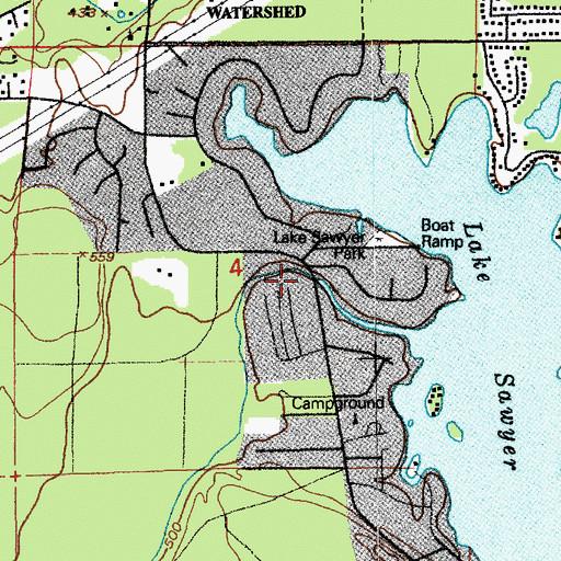 Topographic Map of Sawyer Lake Outlet Structure Dam, WA