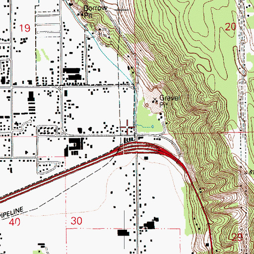 Topographic Map of Sumner Pit Dam, WA