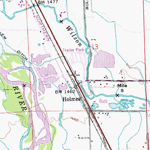 Topographic Map of Tjossem Pond Dam, WA
