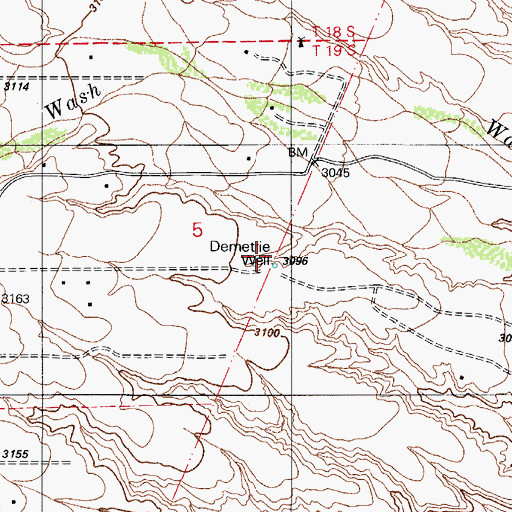 Topographic Map of Demetrie Well, AZ