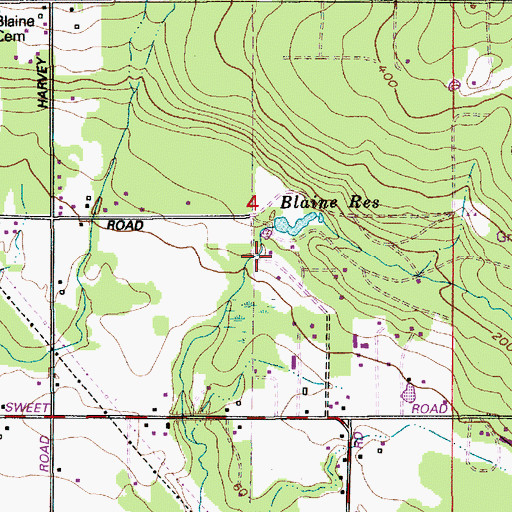 Topographic Map of Blaine Reservoir Dam, WA