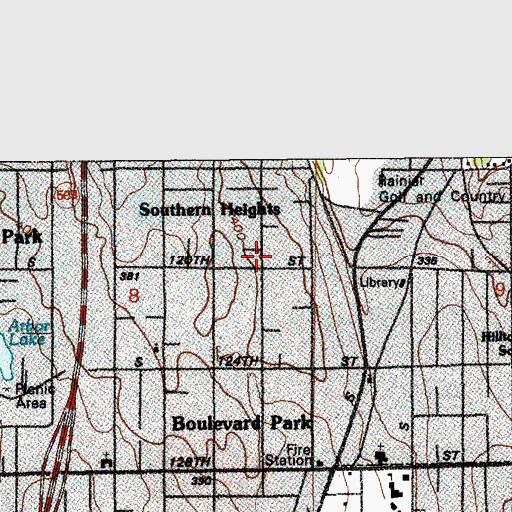 Topographic Map of South 120th Street Reservoir Dam, WA