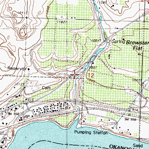 Topographic Map of Gebbers Dam Number One, WA