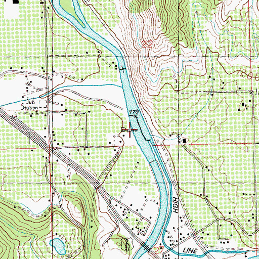 Topographic Map of Dryden Diversion Dam, WA