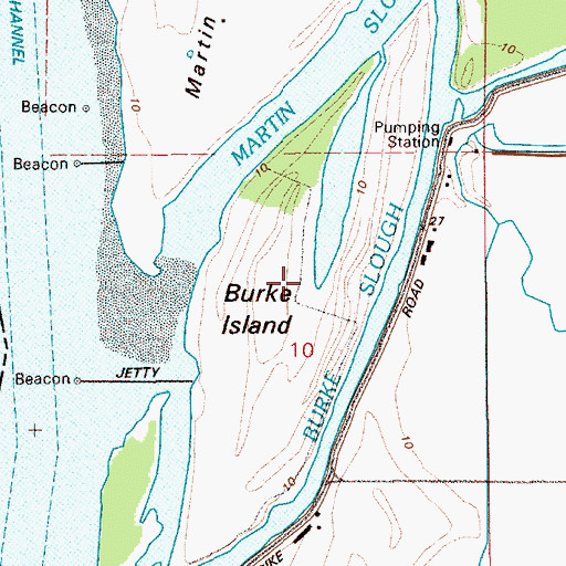 Topographic Map of Burke Island, WA